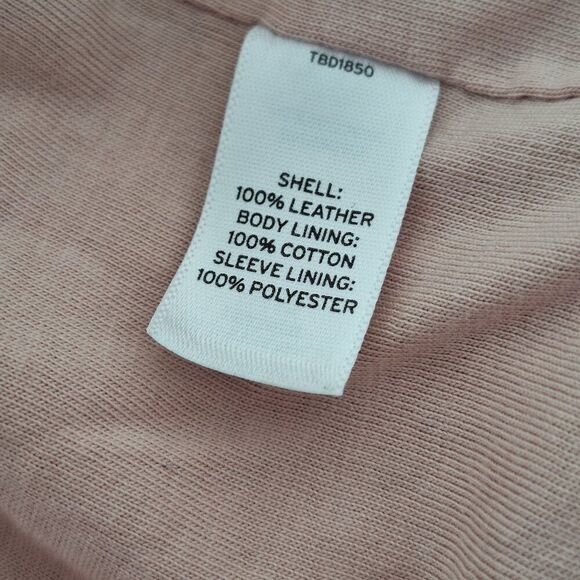 Hinge Quilted Leather Jacket  crem pink size xs‎ - Picture 5 of 7